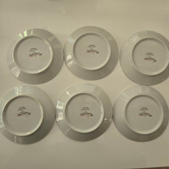 VTG Philippe Deshoulieres Grape Harvest Limoges Cocktail Canape Plates- Set of 6 - Picture 4 of 6